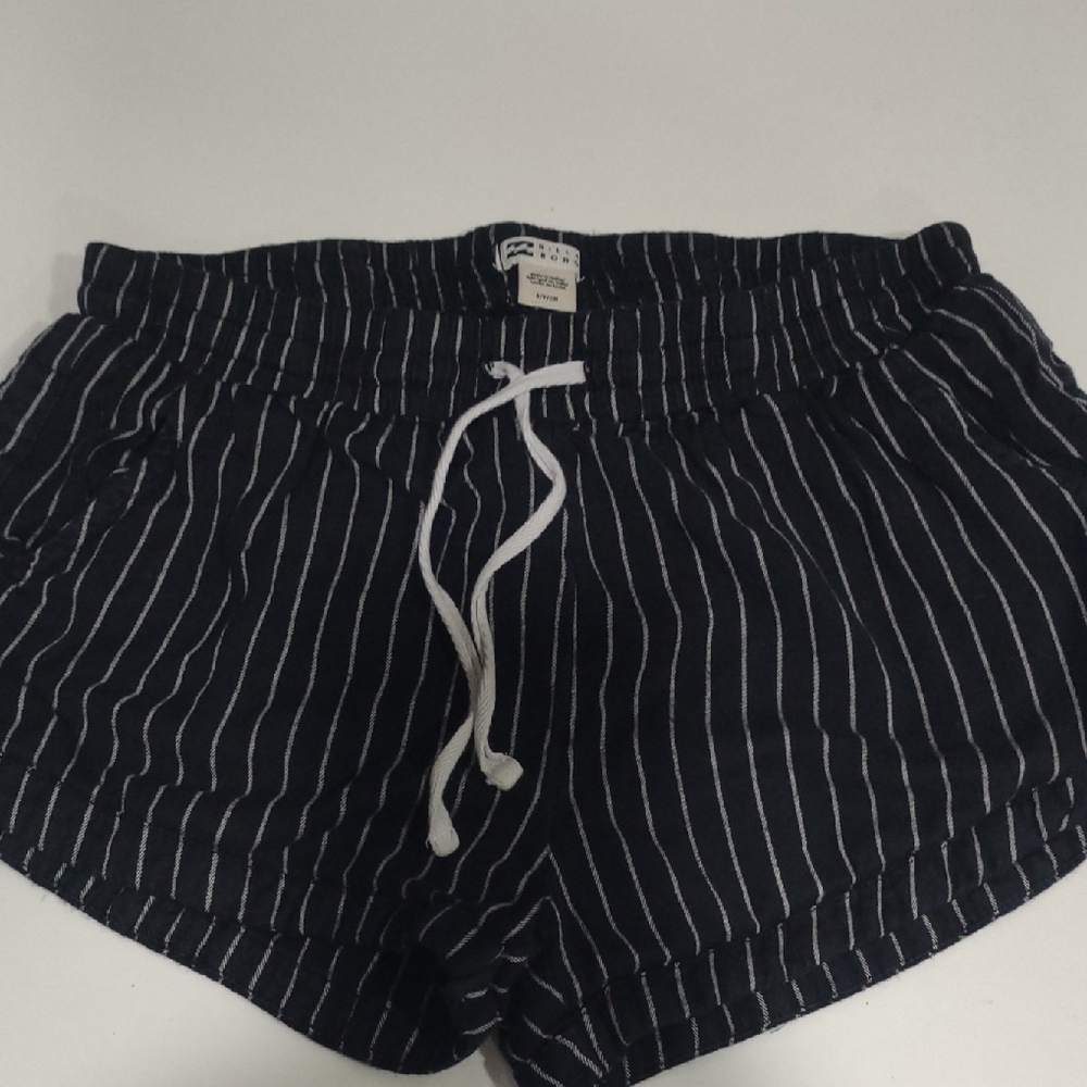 Billa Bong Black and White Striped Athletic Shorts
